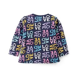 Babyhug Cotton Knit Full Sleeves Night Suit with Text Print- Navy Blue