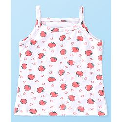 Babyhug 100% Cotton Singlet Slips Heart Print Pack of 3 - Red White & Peach