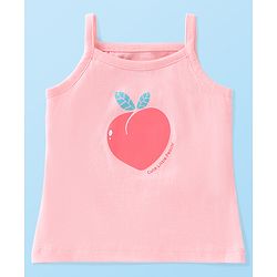 Babyhug 100% Cotton Singlet Slips Heart Print Pack of 3 - Red White & Peach