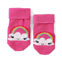 Cute Walk by Babyhug Anti Bacterial Anti Skid Ankle Length Socks Stripes & Unicorn Design Pack Of 3- Multicolor