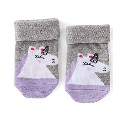 Cute Walk by Babyhug Anti Bacterial Anti Skid Ankle Length Socks Stripes & Unicorn Design Pack Of 3- Multicolor