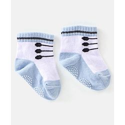 Cute Walk By Babyhug Anti Bacterial Anti Skid Ankle Length Socks Lace Print Pack Of 3 - Red Pink & Blue