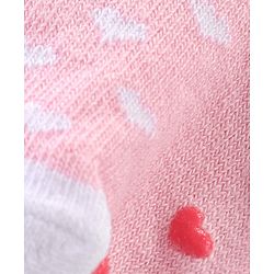 Cute Walk By Babyhug Anti-Bacterial & Anti- Skid Ankle Length with Heart & Dot Design Socks Pack of 3- Multicolour
