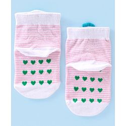 Cute Walk By Babyhug Anti-Bacterial & Anti- Skid Ankle Length with Fruit & Striped Design Socks Pack of 3- Multicolour