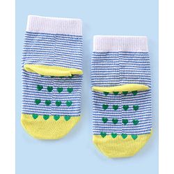 Cute Walk By Babyhug Anti-Bacterial & Anti- Skid Ankle Length with Fruit & Striped Design Socks Pack of 3- Multicolour