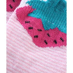 Cute Walk By Babyhug Anti-Bacterial & Anti- Skid Ankle Length with Fruit & Striped Design Socks Pack of 3- Multicolour