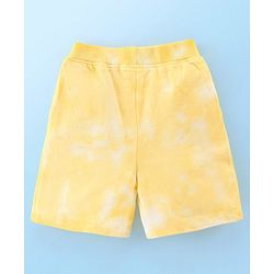 Babyhug 100% Cotton Sleeveless T-Shirt & Shorts With Camp Theme Print - Yellow