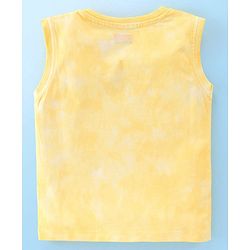 Babyhug 100% Cotton Sleeveless T-Shirt & Shorts With Camp Theme Print - Yellow