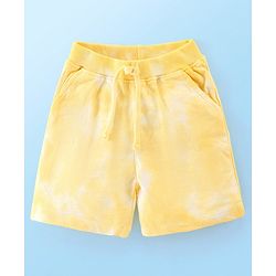 Babyhug 100% Cotton Sleeveless T-Shirt & Shorts With Camp Theme Print - Yellow