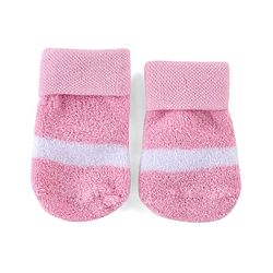 Cute Walk by Babyhug Cotton Knit Ankle Length Socks Solid & Stripe Design Pack Of 3- Pink & White