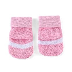 Cute Walk by Babyhug Cotton Knit Ankle Length Socks Solid & Stripe Design Pack Of 3- Pink & White