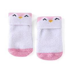Cute Walk by Babyhug Cotton Knit Ankle Length Socks Solid & Stripe Design Pack Of 3- Pink & White