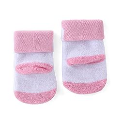 Cute Walk by Babyhug Cotton Knit Ankle Length Socks Solid & Stripe Design Pack Of 3- Pink & White