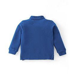 Babyhug 100% Cotton Knit Full Sleeves T-Shirt Cut & Sew with Text Graphics Print - Navy Blue & Blue