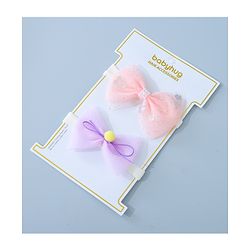 Babyhug Headbands Set with Bow Applique Free Size Pack of 2 - Pink & Purple