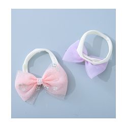 Babyhug Headbands Set with Bow Applique Free Size Pack of 2 - Pink & Purple