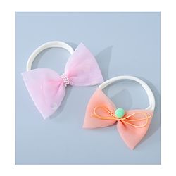 Babyhug Headbands Set with Bow Applique Free Size Pack of 2 - Light  Pink & Orange
