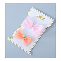 Babyhug Headbands Set with Bow Applique Free Size Pack of 2 - Light  Pink & Orange