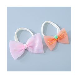 Babyhug Headbands Set with Bow Applique Free Size Pack of 2 - Light  Pink & Orange