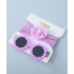 Babyhug Sunglasses with Headband Flower Applique -Pink