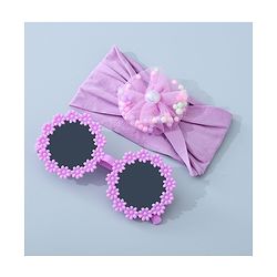 Babyhug Sunglasses with Headband Flower Applique -Pink