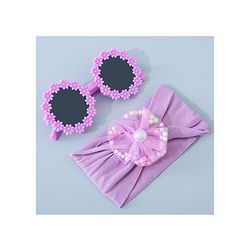 Babyhug Sunglasses with Headband Flower Applique -Pink