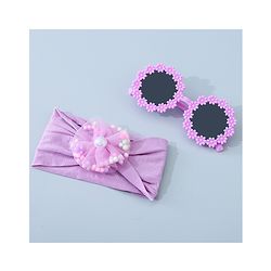 Babyhug Sunglasses with Headband Flower Applique -Pink