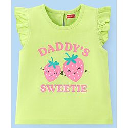 Babyhug Cotton Knit Frill Sleeves Floral & Cherries Printed T-Shirts Pack of 3 - Multicolour