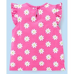 Babyhug Cotton Knit Frill Sleeves Floral & Cherries Printed T-Shirts Pack of 3 - Multicolour