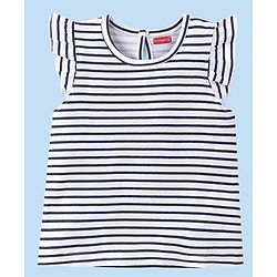Babyhug 100% Cotton Knit Half Sleeves T-Shirt With Watermelon Graphics & Frill Detailing Pack Of 3- Multicolour