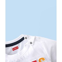 Babyhug 100% Cotton Single Jersey Knit Half Sleeves T-Shirt & Shorts Set Text Print - White & Black