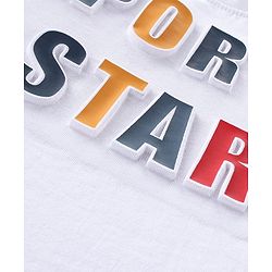 Babyhug 100% Cotton Single Jersey Knit Half Sleeves T-Shirt & Shorts Set Text Print - White & Black