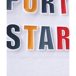 Babyhug 100% Cotton Single Jersey Knit Half Sleeves T-Shirt & Shorts Set Text Print - White & Black