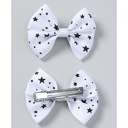 Babyhug Free Size Hair Accessories Combo Set Set of 3 Bow Applique  - White