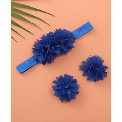 Babyhug Free Size Hair Accessories Combo Set of 3 with Floral Corsage - Blue