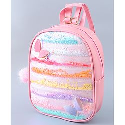 Babyhug Fashion Backpack with Butterlfly Applique - Pink