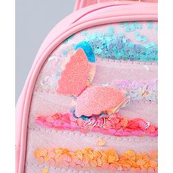 Babyhug Fashion Backpack with Butterlfly Applique - Pink