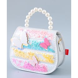 Babyhug Sling Bag with Butterfly Design Free Size - White