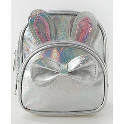 Babyhug Fashion Backpack with Bow Applique Free Size - Silver