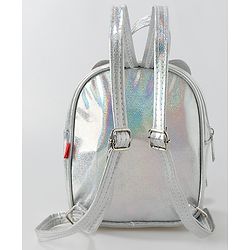 Babyhug Fashion Backpack with Bow Applique Free Size - Silver