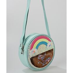 Babyhug Sling Bag with Rainbow Applique Free Size - Green