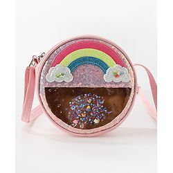 Babyhug Sling Bag with Rainbow Applique Free Size - Green