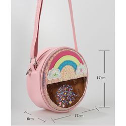 Babyhug Sling Bag with Rainbow Applique Free Size - Green