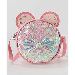Babyhug Sling Bag with Bow Applique - Dark Pink