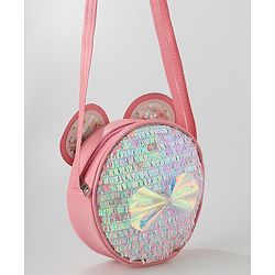 Babyhug Sling Bag with Bow Applique - Dark Pink