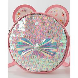 Babyhug Sling Bag with Bow Applique - Dark Pink