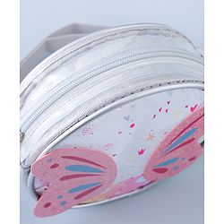 Babyhug Transparent Sling Bag with Butterfly Applique - Silver