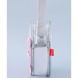Babyhug Transparent Sling Bag with Butterfly Applique - Silver
