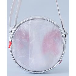Babyhug Transparent Sling Bag with Butterfly Applique - Silver