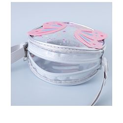 Babyhug Transparent Sling Bag with Butterfly Applique - Silver